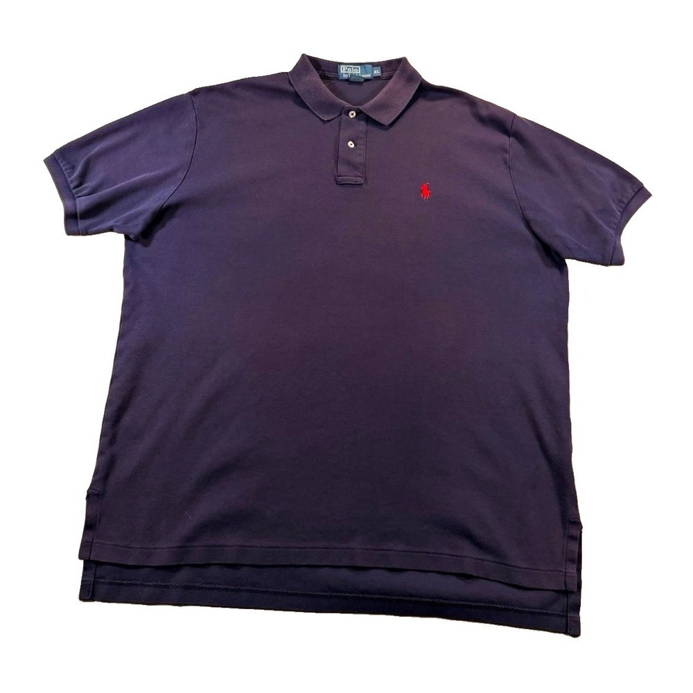 Polo by Ralph Lauren Mens XL Navy Red Pony Interlock Short Sleeve Polo Shirt